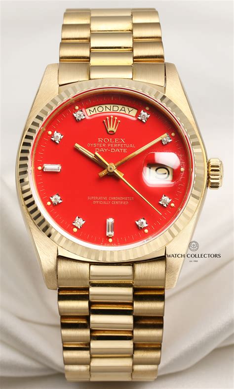 gold rolex red face|rolex watch with red face.